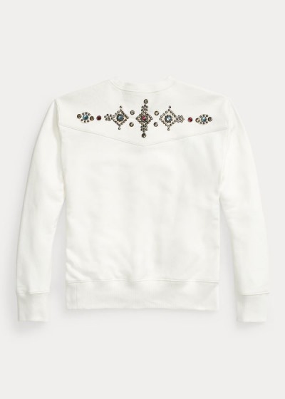 Sudaderas Polo Ralph Lauren Mujer Blancos - Studded Fleece - IDFUW2790